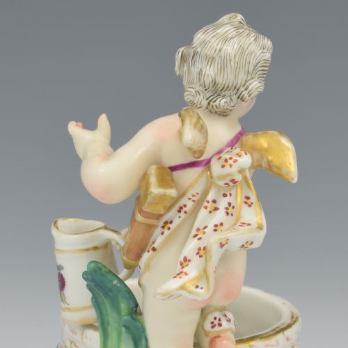 FINE KPM BERLIN PORCELAIN FIGURAL TABLE SALT CUPID WELL C1870 PUTTO PUTTI CHERUB - ADDITIONAL PHOTO 14