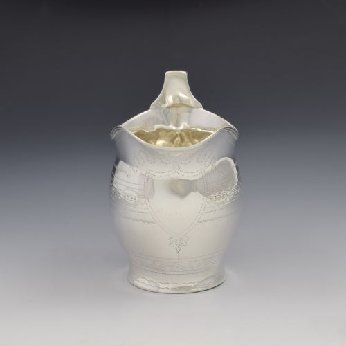 fig 2. Pretty Georgian Silver Bright Cut Engraved Cream / Milk Jug 1802