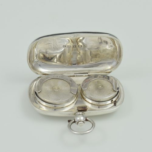 fig 1. Antique Edwardian Silver Double Sovereign Case 1902 Samuel Levi
