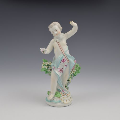 fig 1. Rare Derby Porcelain Figure Cupid With Doves & Key c.1770