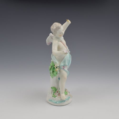 fig 2. Rare Derby Porcelain Figure Cupid With Doves & Key c.1770