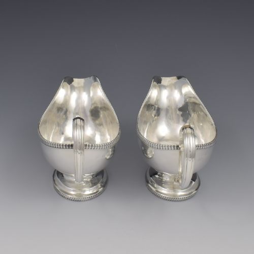 STUNNING PAIR OF GEORGIAN SILVER PEDESTAL SAUCE BOATS SAUCEBOATS - ADDITIONAL PHOTO 11