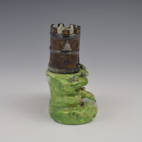 RARE REGENCY WALTON STAFFORDSHIRE PEARLWARE POTTERY TURRET BRIDGE SPILL VASE - ADDITIONAL PHOTO 2