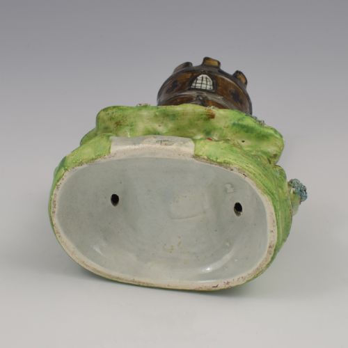RARE REGENCY WALTON STAFFORDSHIRE PEARLWARE POTTERY TURRET BRIDGE SPILL VASE - ADDITIONAL PHOTO 5