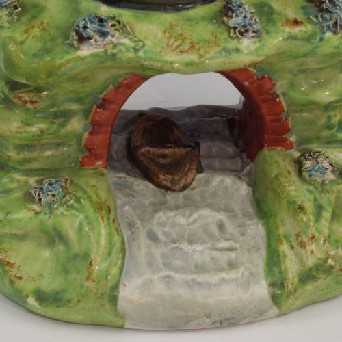 RARE REGENCY WALTON STAFFORDSHIRE PEARLWARE POTTERY TURRET BRIDGE SPILL VASE - ADDITIONAL PHOTO 7