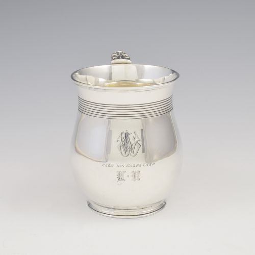fig 1. Lovely Georgian Silver 1/2 Pint Baluster Beer / Christening Mug Emes & Barnard