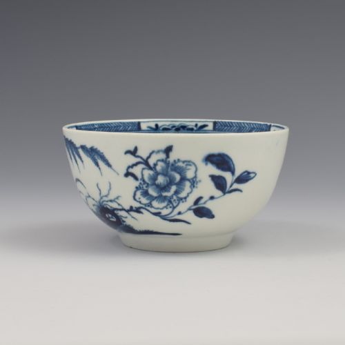 FIRST PERIOD WORCESTER PORCELAIN CANDLE FENCE BLUE WHITE SLOP BOWL C1760 - ADDITIONAL PHOTO 3