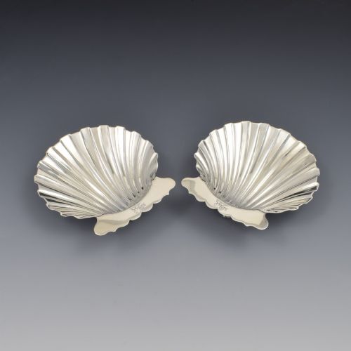 fig 1. Stunning Pair Of George II Silver Butter Shell Dishes 1750 Samuel Herbert Georgian