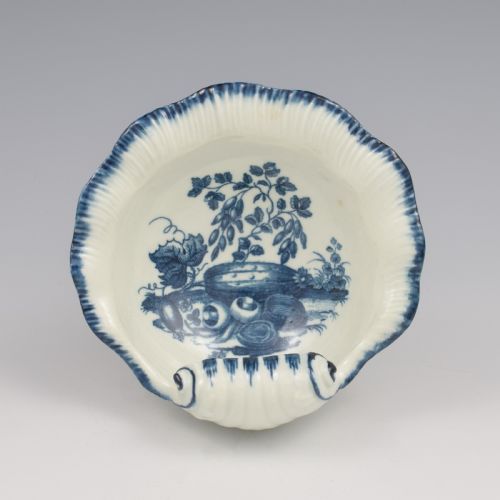 Rare First Worcester Porcelain Scallop Shell Dish the Marrow Pattern C.1775