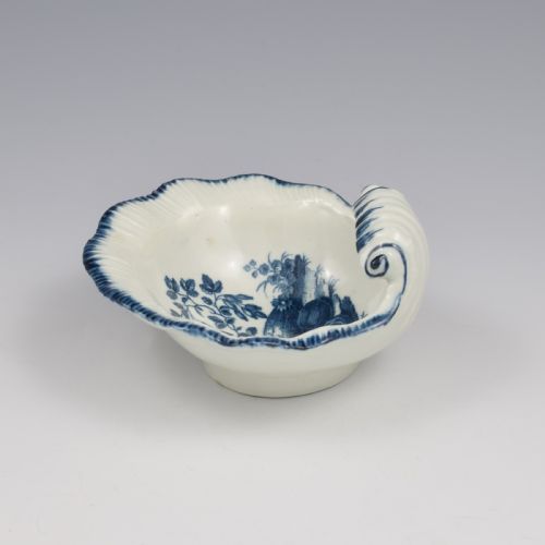 fig 1. Rare First Worcester Porcelain Scallop Shell Dish The Marrow Pattern c.1775