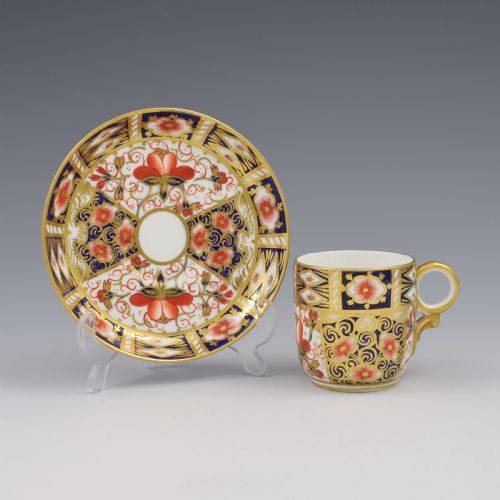 Victorian Royal Crown Derby Porcelain Imari Coffee Cup & Saucer 2451