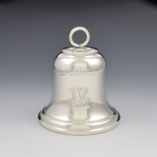 FINE LARGE ANTIQUE ART DECO STERLING SILVER BELL INKWELL 1912 - ADDITIONAL PHOTO 1
