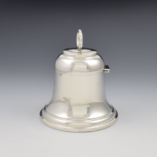 FINE LARGE ANTIQUE ART DECO STERLING SILVER BELL INKWELL 1912 - ADDITIONAL PHOTO 4