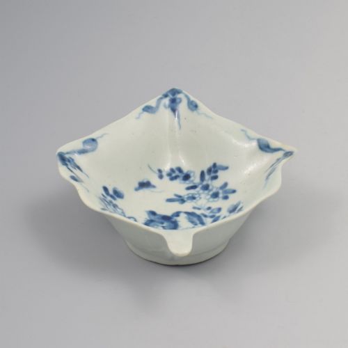 RARE DR WALL FIRST PERIOD WORCESTER PORCELAIN PICKLE LEAF DISH TWO PEONY ROCK BIRD PATT C1754 - ADDITIONAL PHOTO 3