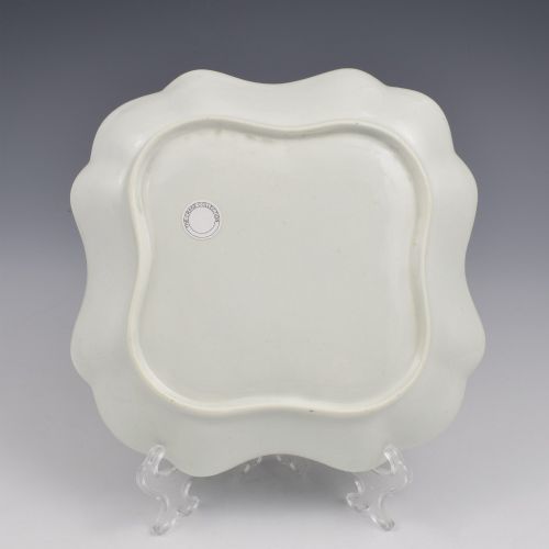 DR WALL FIRST PERIOD WORCESTER PORCELAIN SPOTTED FRUIT SQUARE LOBED DESSERT DISH C1775 - ADDITIONAL PHOTO 4