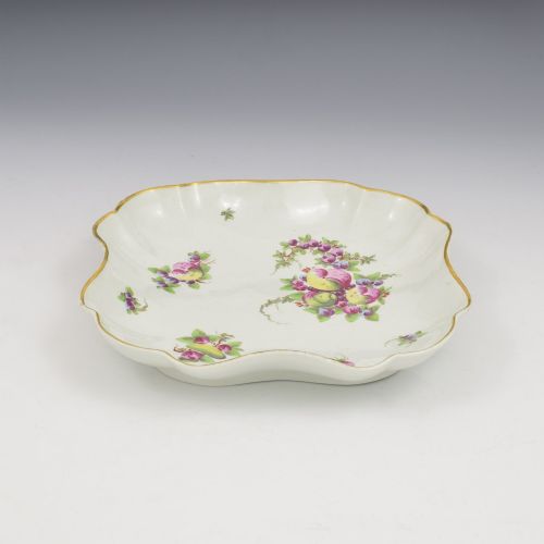 DR WALL FIRST PERIOD WORCESTER PORCELAIN SPOTTED FRUIT SQUARE LOBED DESSERT DISH C1775 - ADDITIONAL PHOTO 5