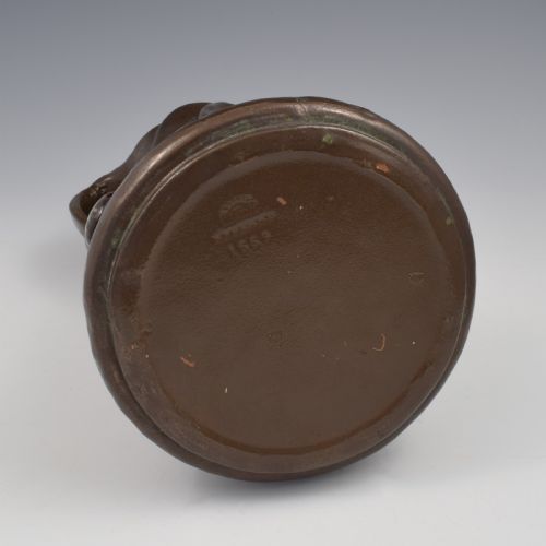 LARGE BRETBY POTTERY ART NOUVEAU CLANTA COPPER EFFECT VASE JEWELLED CABOCHONS C1900 - ADDITIONAL PHOTO 13