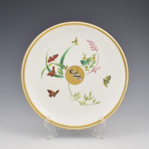 aesthetic period minton porcelain dessert plate japanese style gilt sun butterflies 1875 - CATEGORY: ANTIQUE PLATES - DATED VICTORIAN