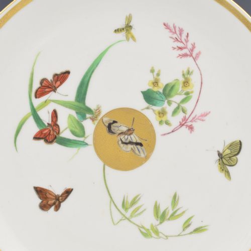 AESTHETIC PERIOD MINTON PORCELAIN DESSERT PLATE JAPANESE STYLE GILT SUN BUTTERFLIES 1875 - ADDITIONAL PHOTO 1