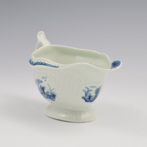 FIRST PERIOD DR WALL WORCESTER PORCELAIN SAUCE BOAT THE FISHERMAN BILLBOARD ISLAND - ADDITIONAL PHOTO 1