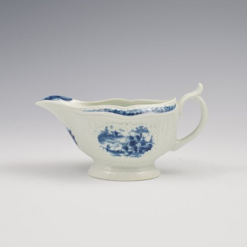 FIRST PERIOD DR WALL WORCESTER PORCELAIN SAUCE BOAT THE FISHERMAN BILLBOARD ISLAND - ADDITIONAL PHOTO 4