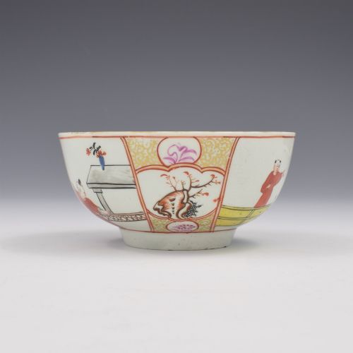 FIRST PERIOD DR WALL WORCESTER PORCELAIN GENTLEMEN'S MANDARIN SLOP BOWL CHINESE FIGURES C1770 - ADDITIONAL PHOTO 3