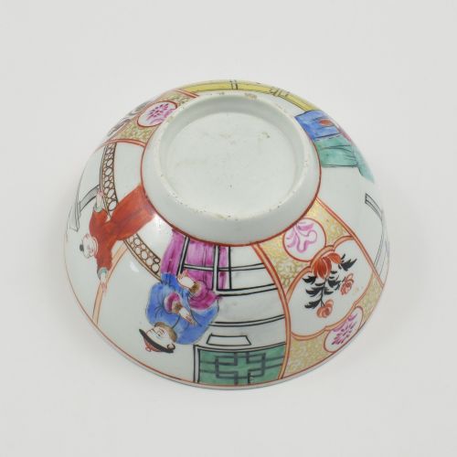 FIRST PERIOD DR WALL WORCESTER PORCELAIN GENTLEMEN'S MANDARIN SLOP BOWL CHINESE FIGURES C1770 - ADDITIONAL PHOTO 4