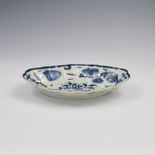 RARE FIRST PERIOD WORCESTER PORCELAIN RUBBER TREE PLANT DESSERT DISH C1775 - ADDITIONAL PHOTO 3