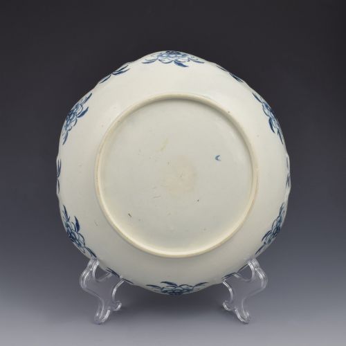 FIRST PERIOD DR WALL WORCESTER PORCELAIN BLUE WHITE FLORAL JUNKET DISH C1770 - ADDITIONAL PHOTO 5