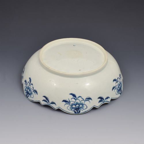 FIRST PERIOD DR WALL WORCESTER PORCELAIN BLUE WHITE FLORAL JUNKET DISH C1770 - ADDITIONAL PHOTO 6