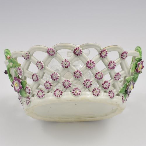 STUNNING FIRST PERIOD DR WALL WORCESTER PORCELAIN POLYCHROME CHESTNUT BASKET C1770 - ADDITIONAL PHOTO 10