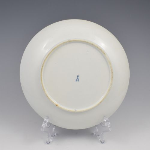 SUPERB LARGE ANTIQUE MEISSEN PORCELAIN ORNITHOLOGICAL BIRD DESSERT DISH C1860 - ADDITIONAL PHOTO 5