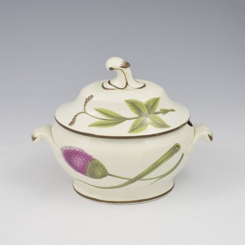 RARE GEORGIAN SWANSEA PEARLWARE BOTANICAL SAUCE TUREEN C1810 - ADDITIONAL PHOTO 4