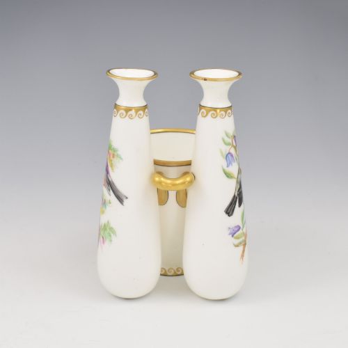 GORGEOUS VICTORIAN ROYAL WORCESTER ORNITHOLOGICAL TRIPLE VASE JOHN HOPEWELL C1875 - ADDITIONAL PHOTO 3