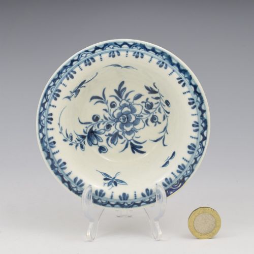 RARE DR WALL FIRST PERIOD WORCESTER PORCELAIN SMALL PATTY TART PAN PEONY PATTERN C1765 - ADDITIONAL PHOTO 1
