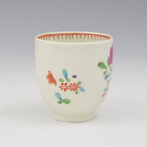 LOVELY DR WALL FIRST PERIOD WORCESTER PORCELAIN POLYCHROME FLORAL COFFEE CUP C1770 - ADDITIONAL PHOTO 1