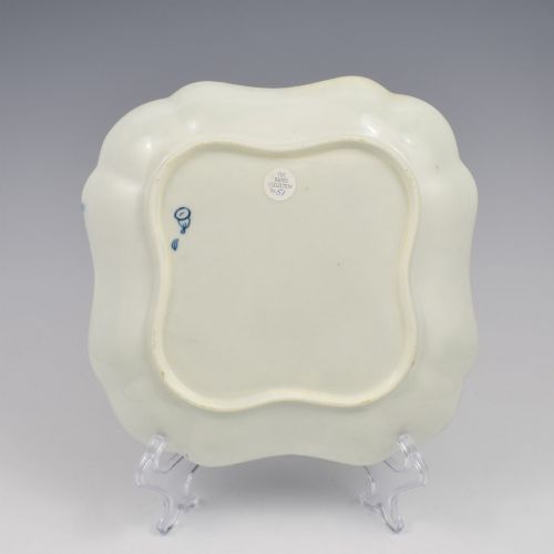 RARE DR WALL FIRST PERIOD WORCESTER PORCELAIN CHANTILLY SPRIGS SQUARE DESSERT DISH C1780 - ADDITIONAL PHOTO 2
