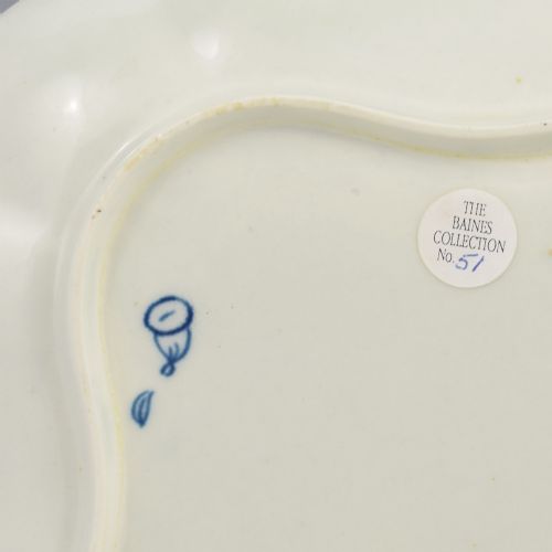 RARE DR WALL FIRST PERIOD WORCESTER PORCELAIN CHANTILLY SPRIGS SQUARE DESSERT DISH C1780 - ADDITIONAL PHOTO 3