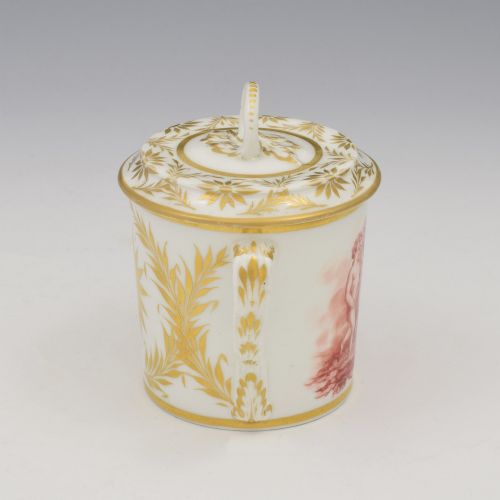 STUNNING REGENCY BLOOR DERBY PORCELAIN CHOCOLATE CUP COVER SEPIA PUTTI C1825 - ADDITIONAL PHOTO 2