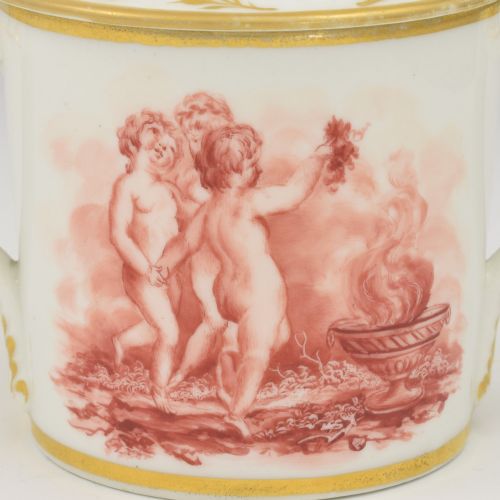 STUNNING REGENCY BLOOR DERBY PORCELAIN CHOCOLATE CUP COVER SEPIA PUTTI C1825 - ADDITIONAL PHOTO 7