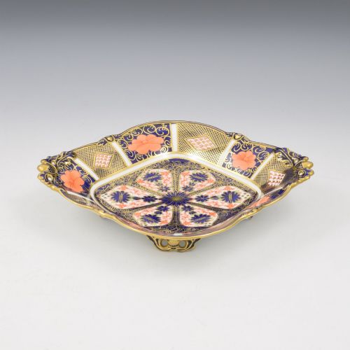 Stunning Royal Crown Derby Porcelain Pierced Serving Dish / Tray Imari Patt. 1128 1927