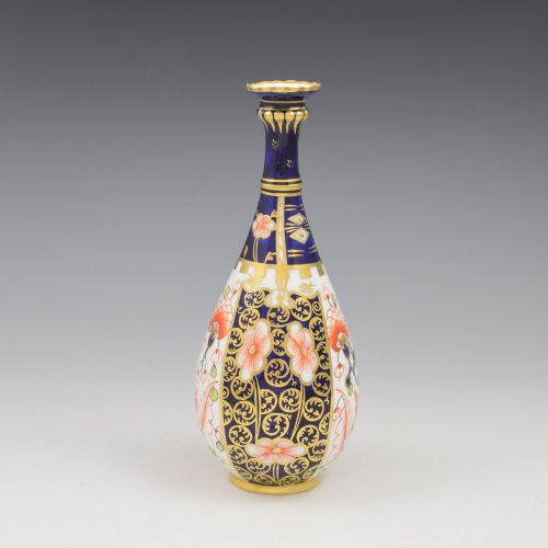 Antique Royal Crown Derby Porcelain Stem Vase Imari Witches Patt. 6299