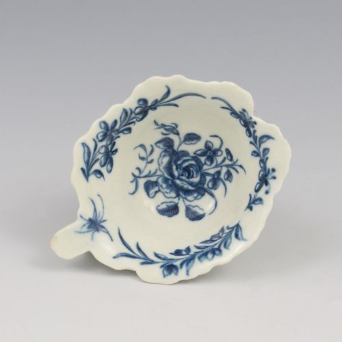 Rare Dr Wall / First Period Worcester Porcelain Butter Boat Rose & Running Border C.1760