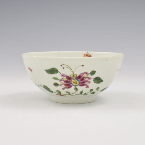 Rare Dr Wall / First Period Worcester Porcelain Honeysuckle Slop Bowl C.1753-1755