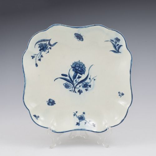 Rare Dr Wall / First Period Worcester Porcelain Carnation & Fruit Sprigs Dessert Dish C.1775