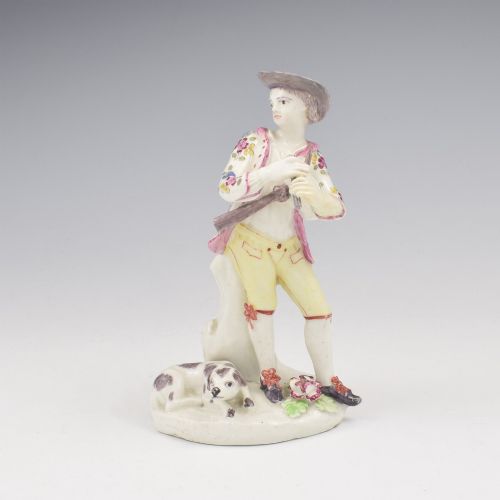 Rare Bow Porcelain Figure Boy Shepherd Piper C.1754-1765 Ex-bradshaw Collection