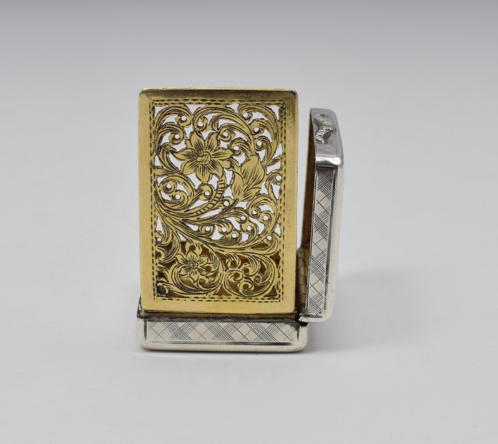 William IV Silver Vinaigrette Nathaniel Mills 1837 View V
