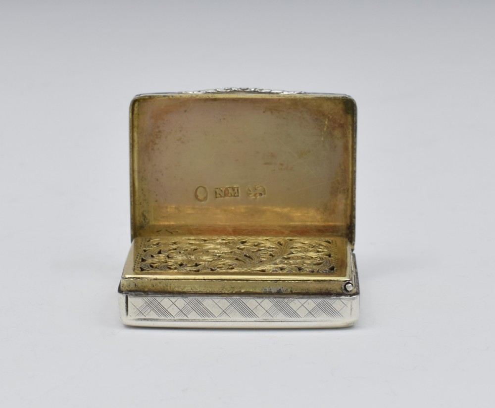William IV Silver Vinaigrette Nathaniel Mills 1837 View XIII