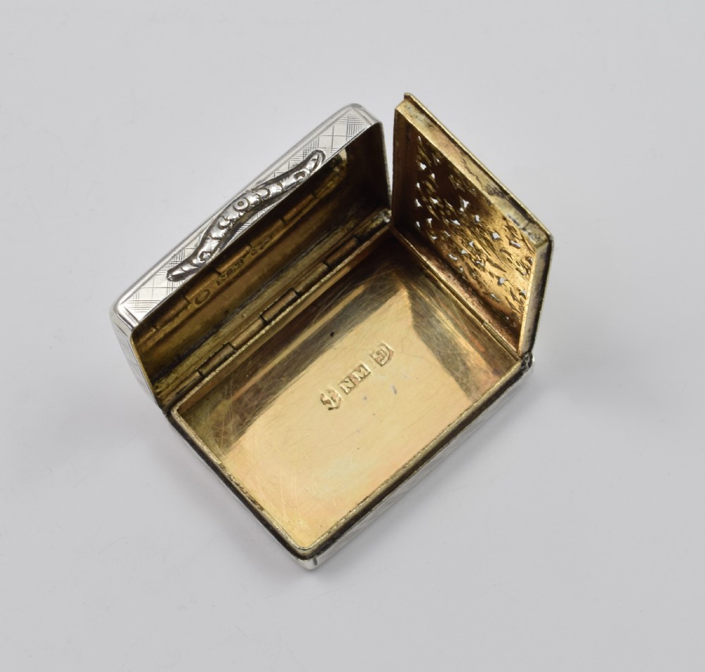 William IV Silver Vinaigrette Nathaniel Mills 1837 View XV
