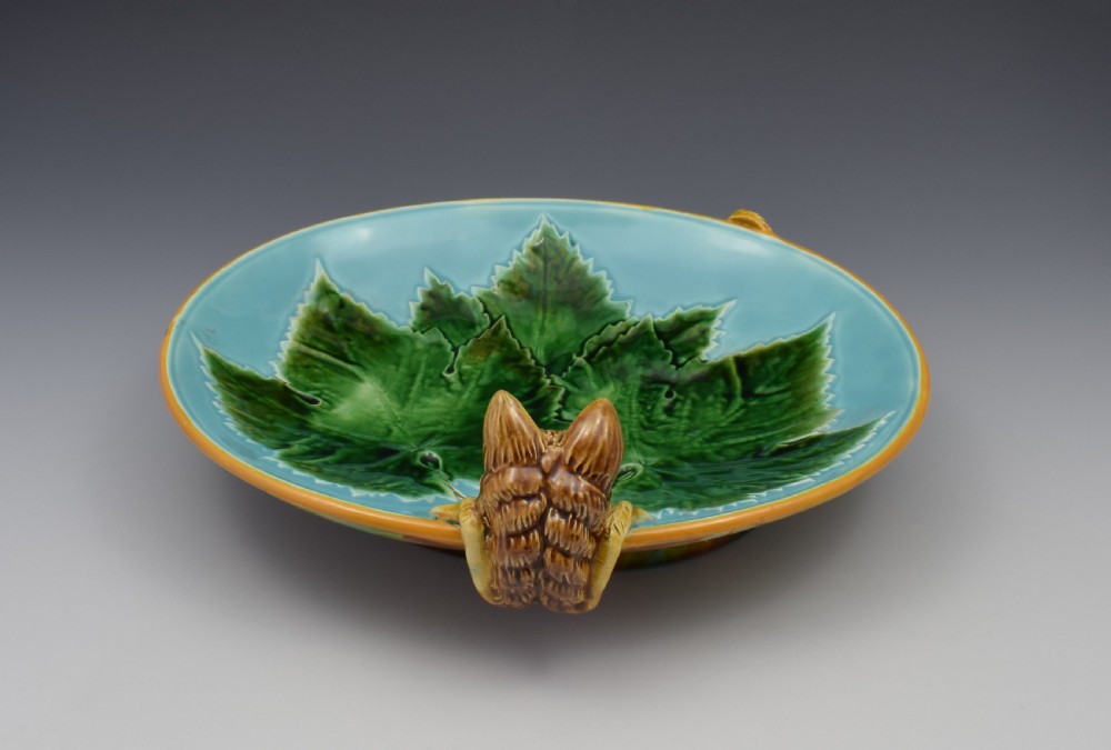 Victorian George Jones Majolica Fox Dish Tray View VIII